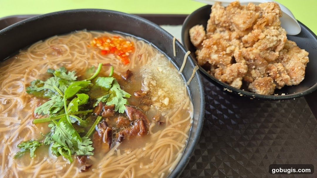 Noodle Soup and Fried Chicken Bites