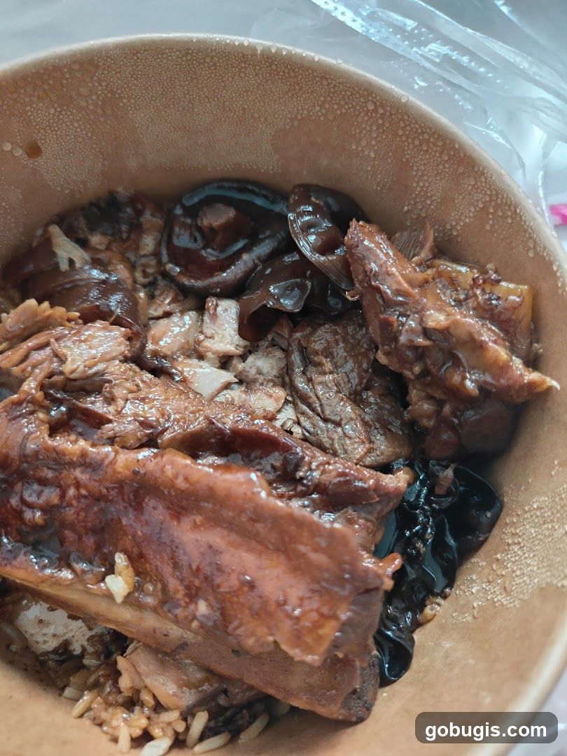 Braised Pork Ribs with Mushrooms and Rice