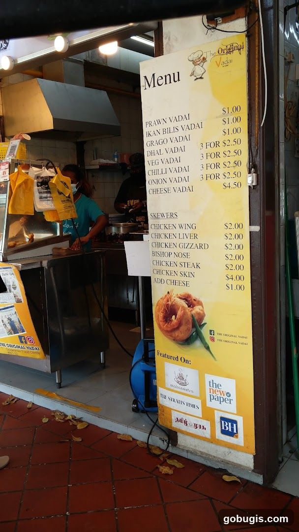 The Original Vadai Menu