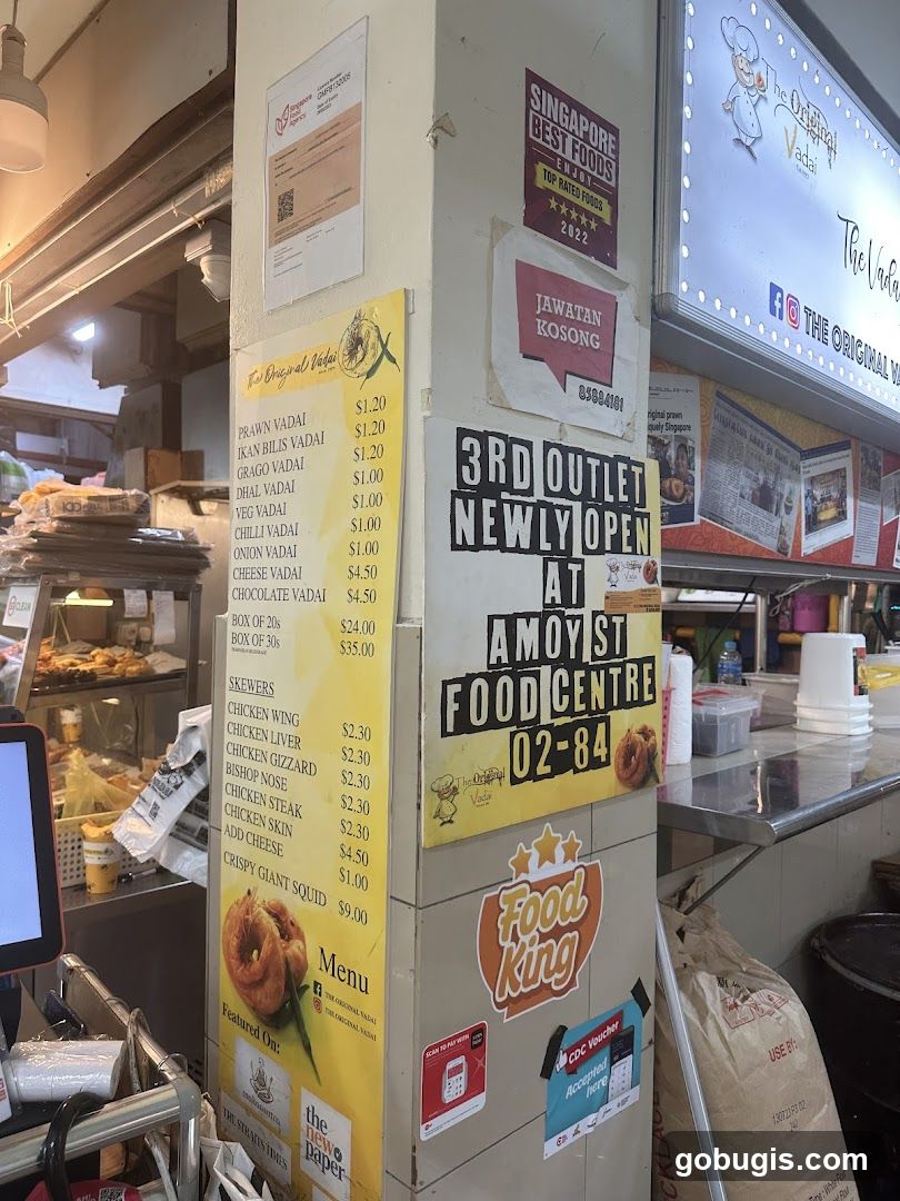 The Original Vadai Menu