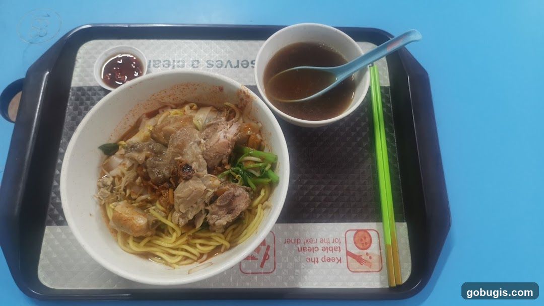 Noodle Soup with Meat and Side of Broth