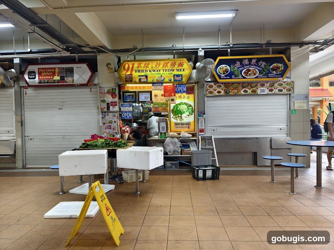 Food stalls in a hawker center