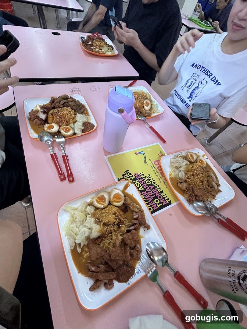 People Eating at a Food Court