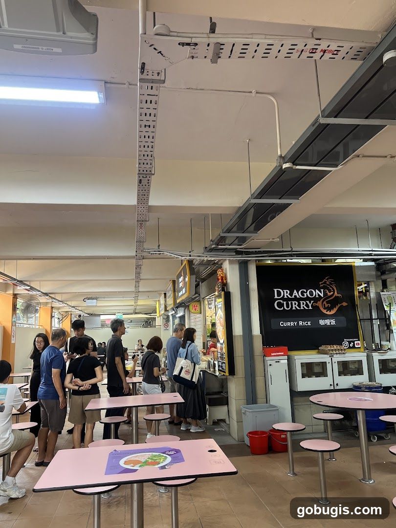 Food Stall with Dragon Curry Sign
