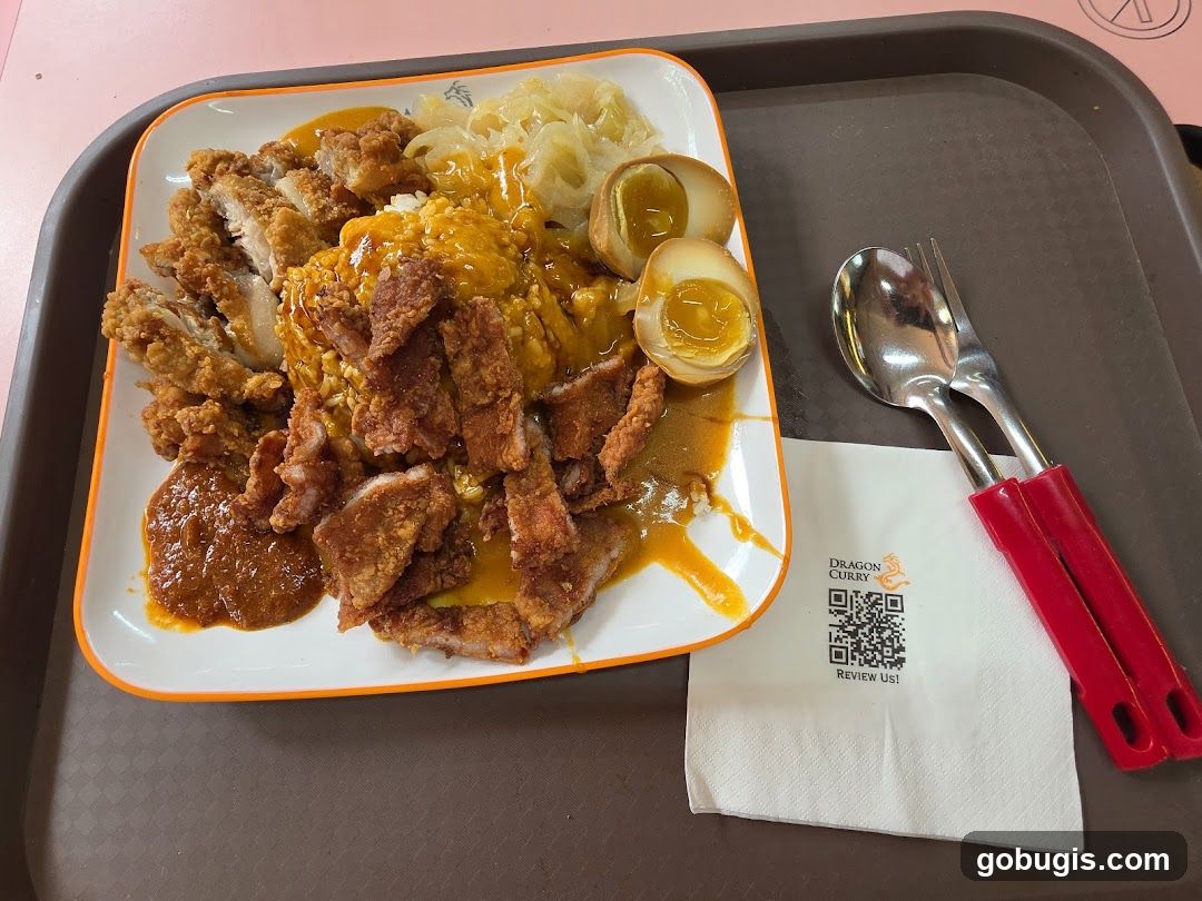 Curry Rice with Fried Pork and Eggs