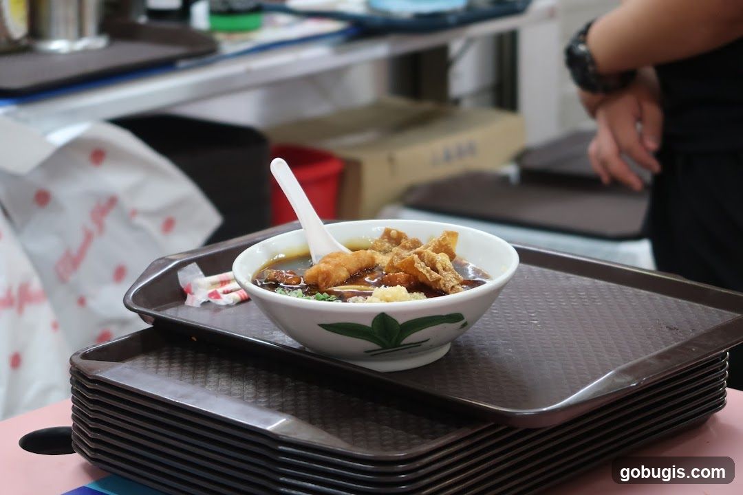 Bowl of food on a tray