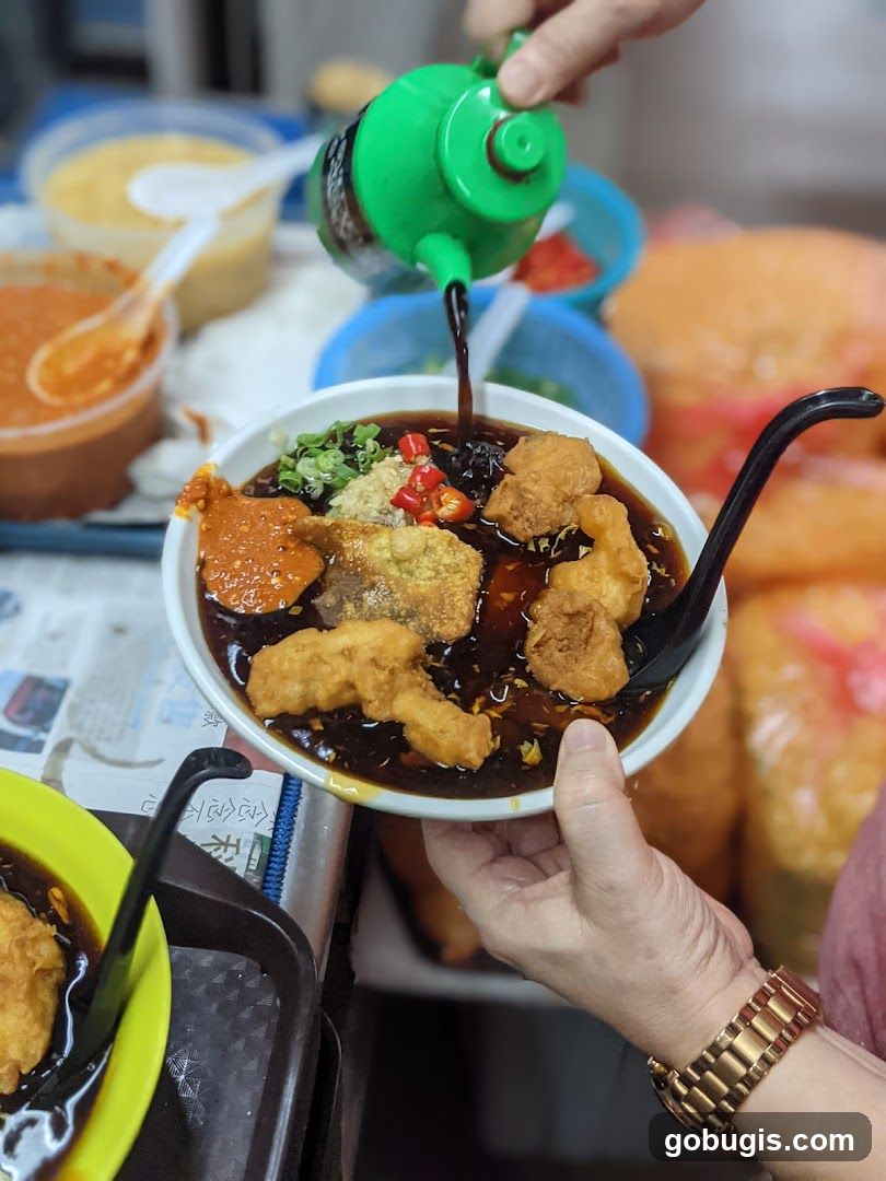 Pouring Sauce on Food