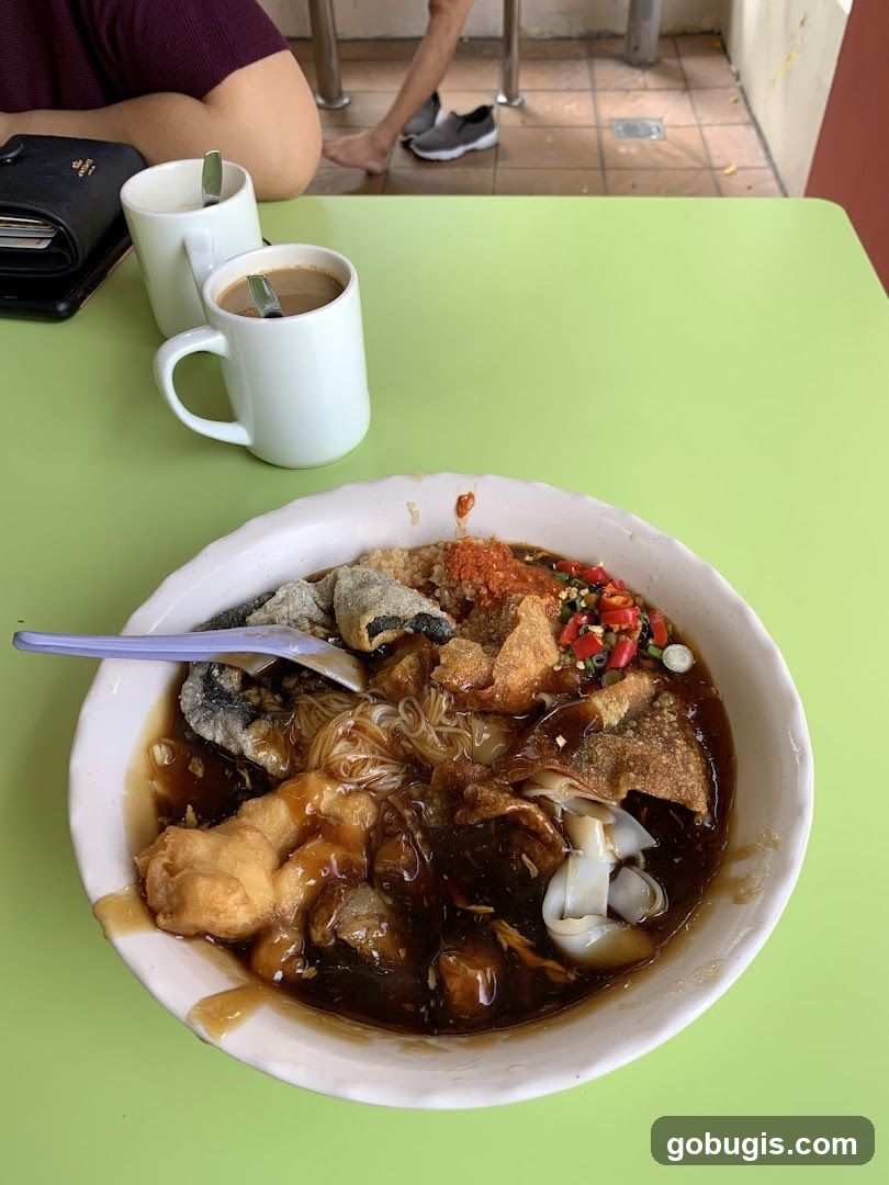 Bowl of Noodles with Coffee