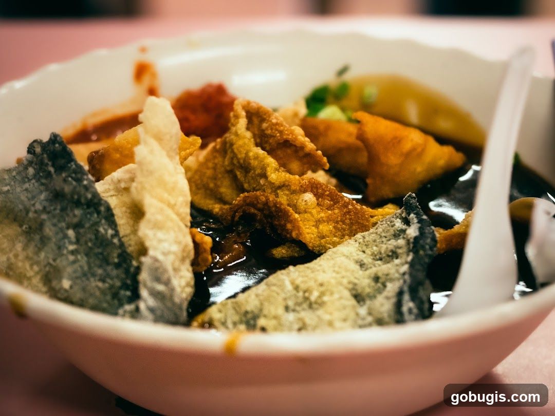Fried Wontons and Crispy Fish Skin