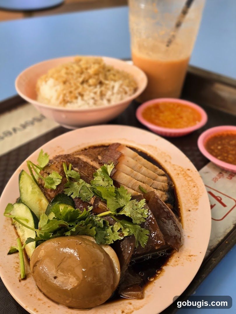 Braised Pork Rice with Egg and Cucumber