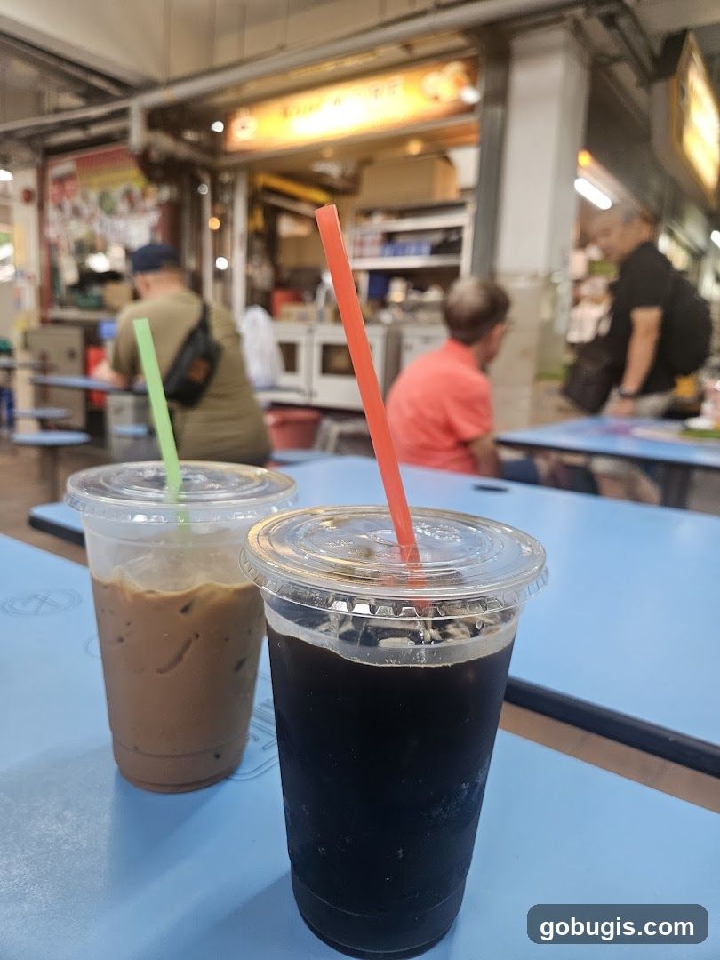 Iced Drinks at a Food Stall