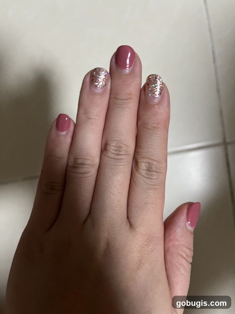 Nails with Glitter Accents