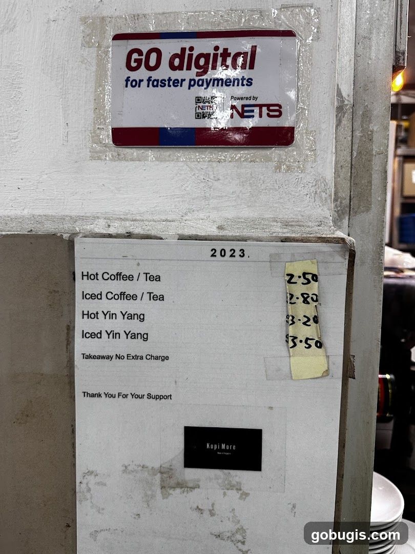 Payment and Menu Sign