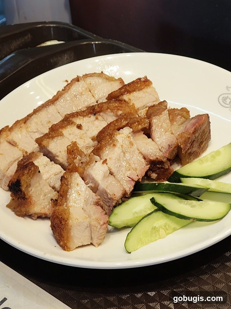 Crispy Pork Belly with Cucumber Slices