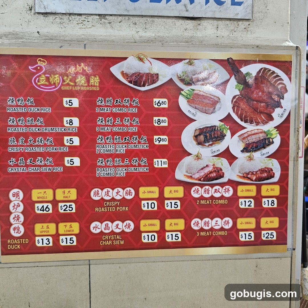 Chef Lup Roasted Menu