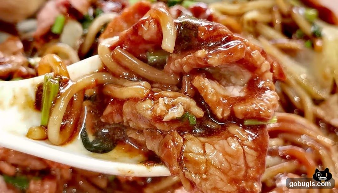 Close-up of Beef Noodles