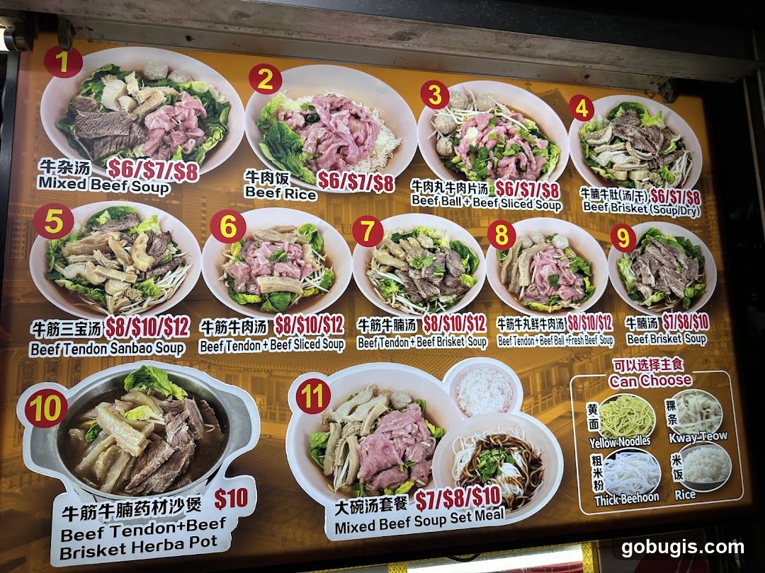 Beef Soup Menu