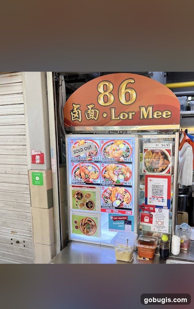 86 Lor Mee Menu