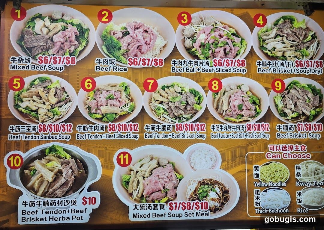 Beef Soup Menu