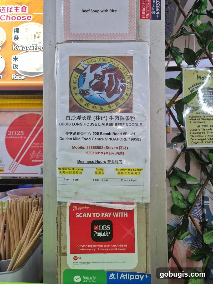 Bugis Long House Lim Kee Beef Noodle Advertisement
