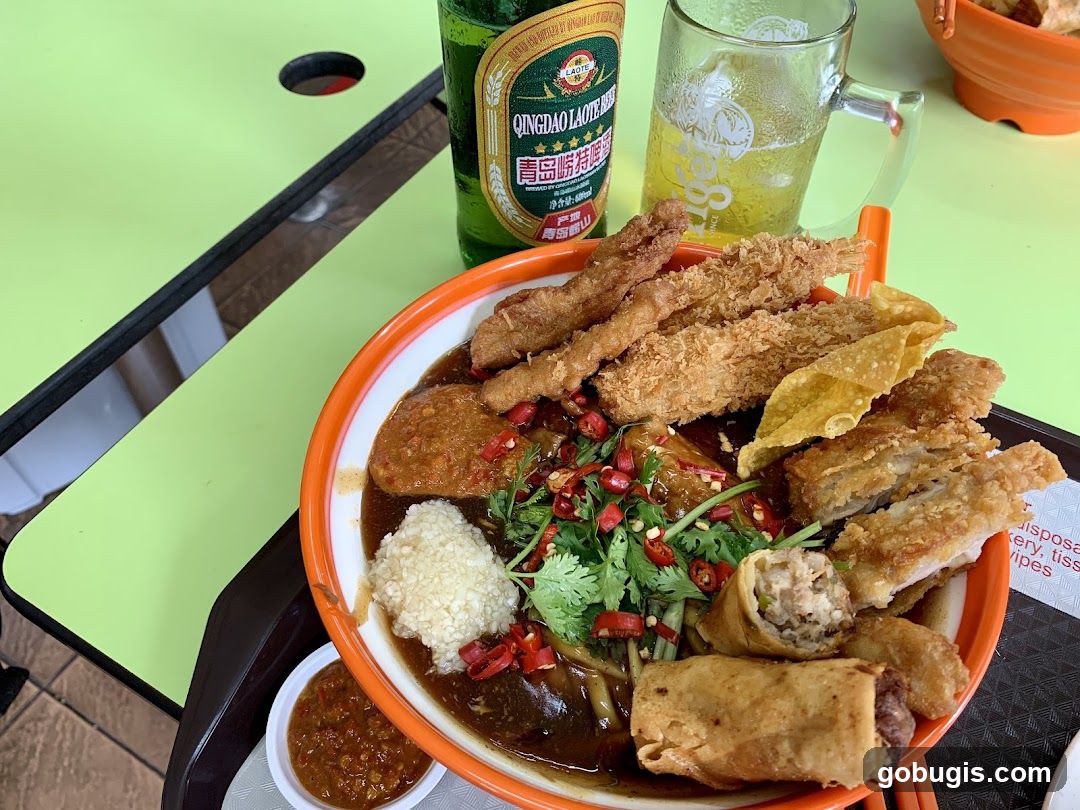 Fried Food Platter with Beer