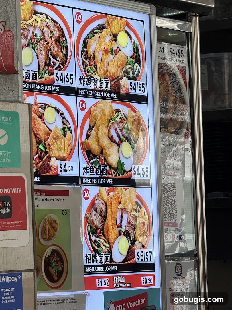 Lor Mee Menu