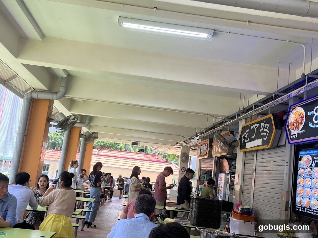 Food court with diners