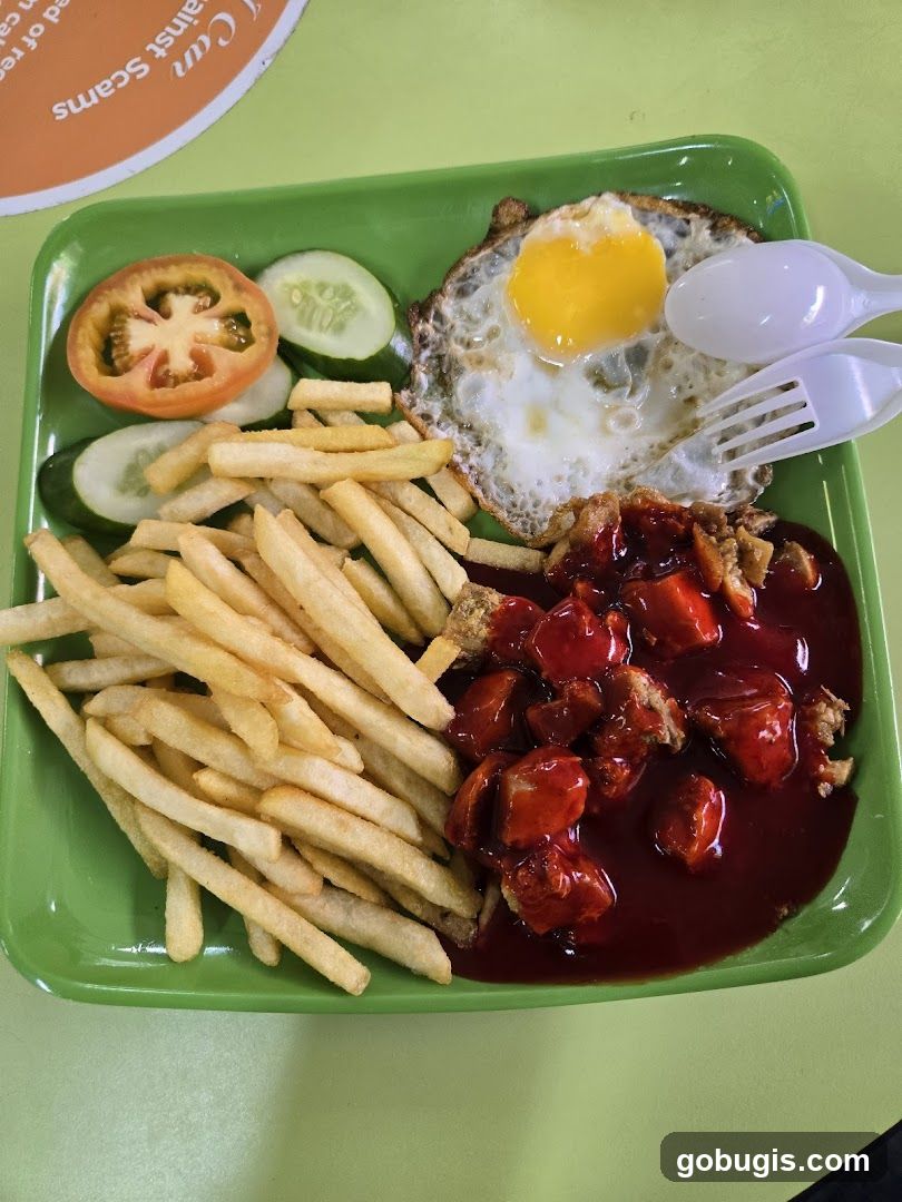 Chicken with Fries and Egg