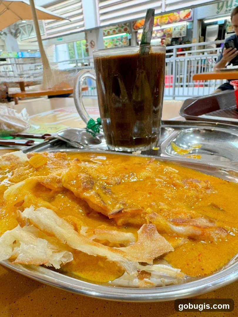 Roti Canai with Curry and Coffee