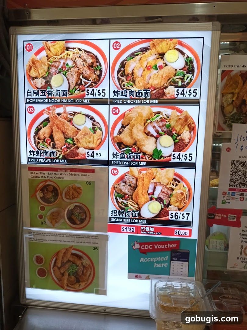 Lor Mee Menu