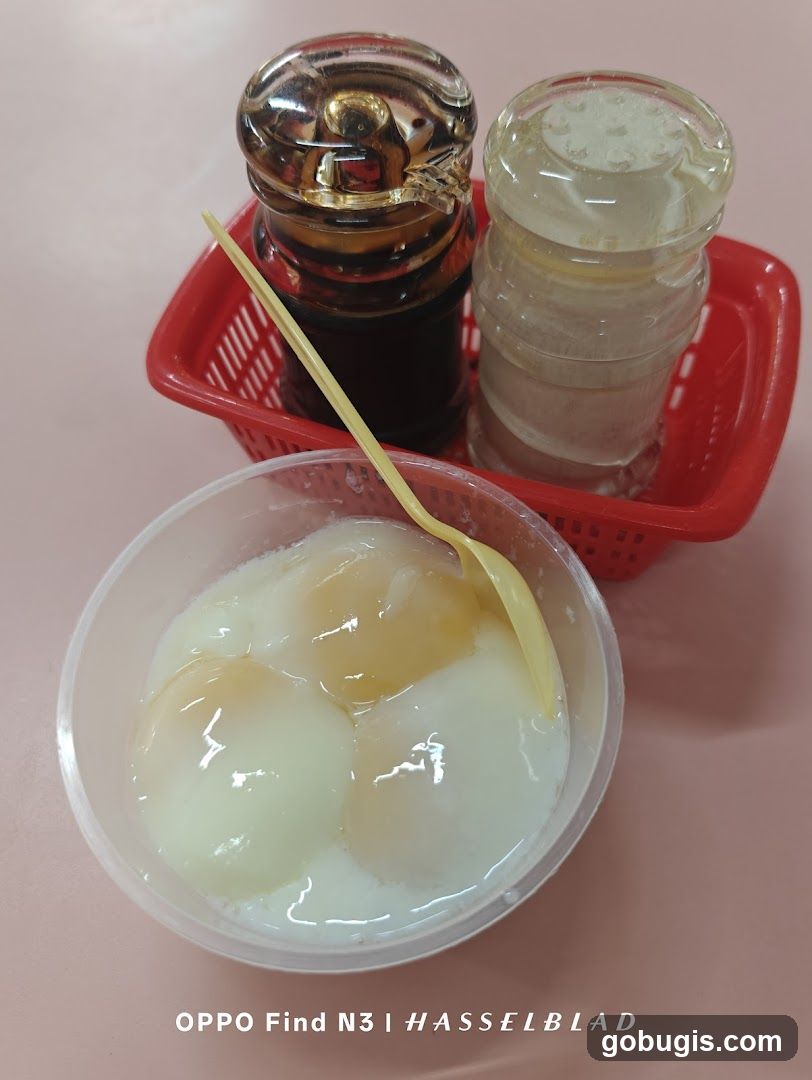 Soft-boiled eggs with condiments