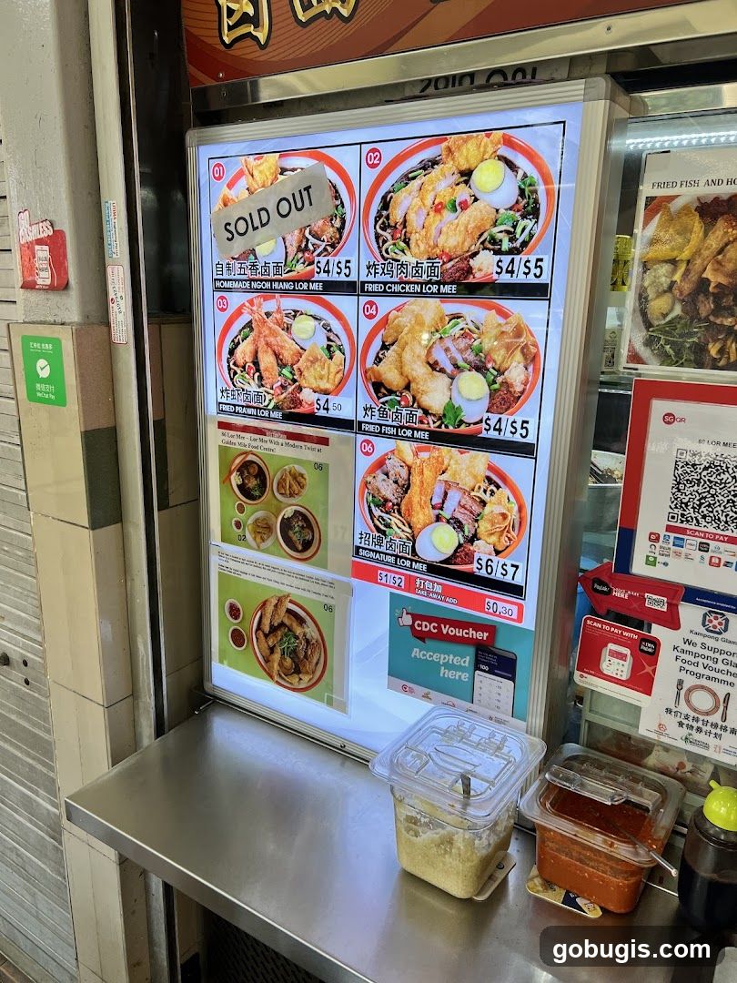 Lor Mee Menu