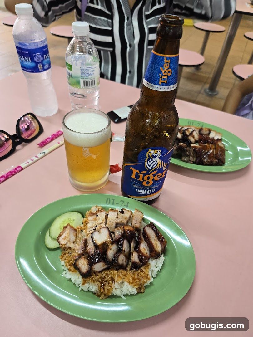 Roast Meat Rice with Beer