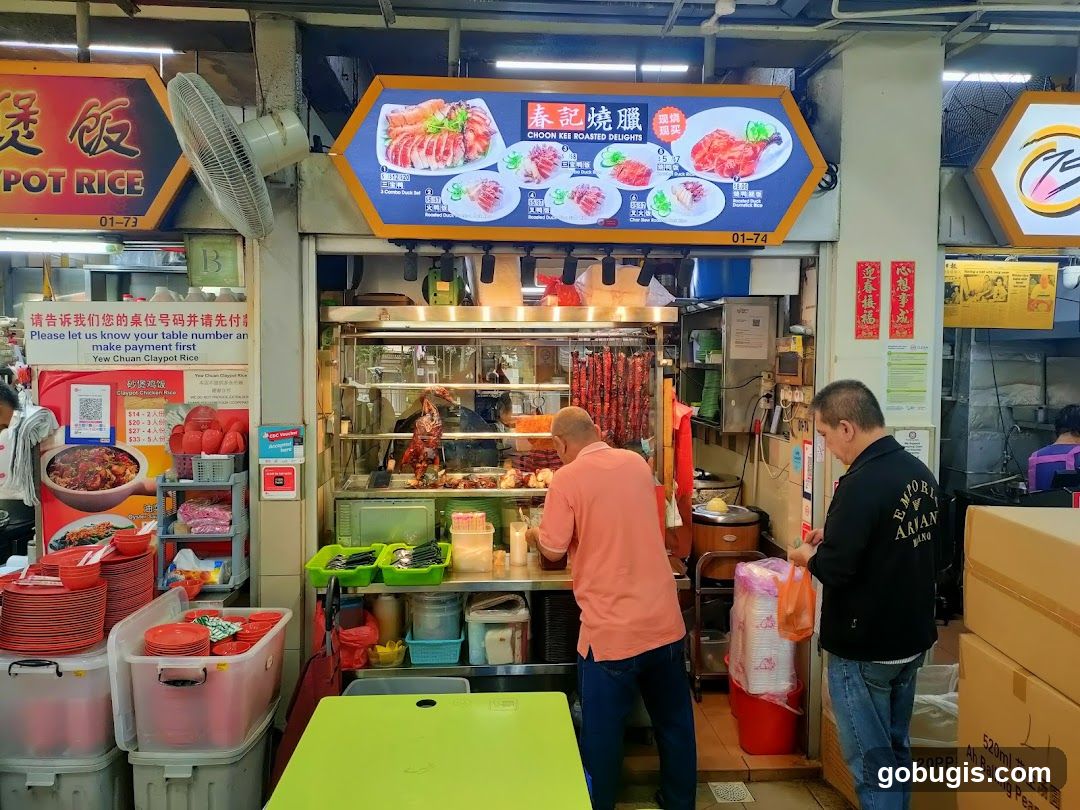 Food Stall with Roasted Meats