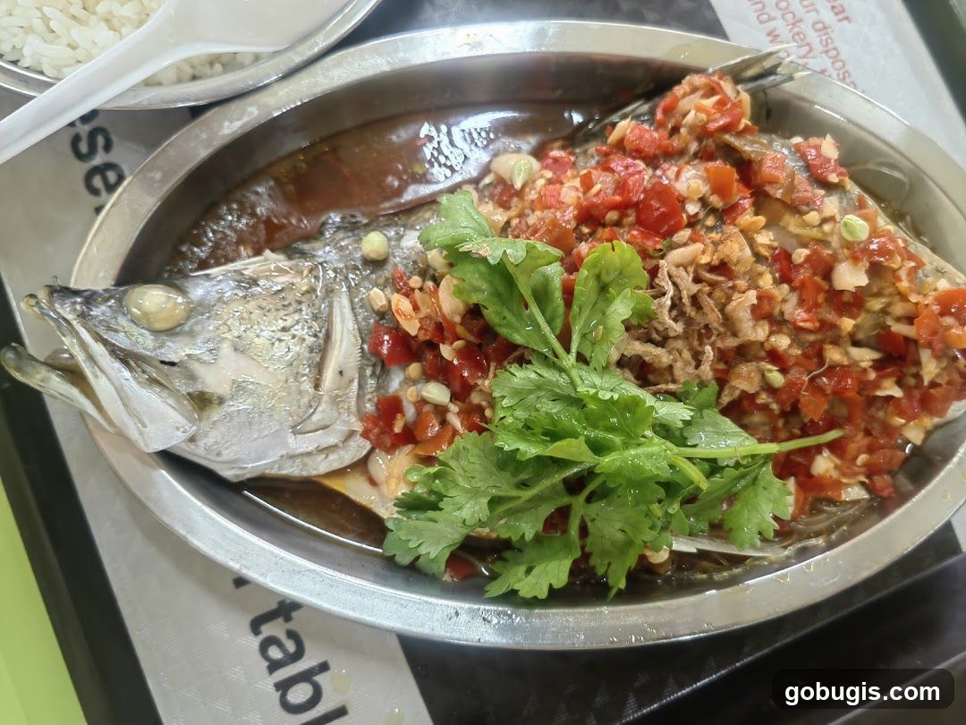Steamed Fish with Chili and Cilantro