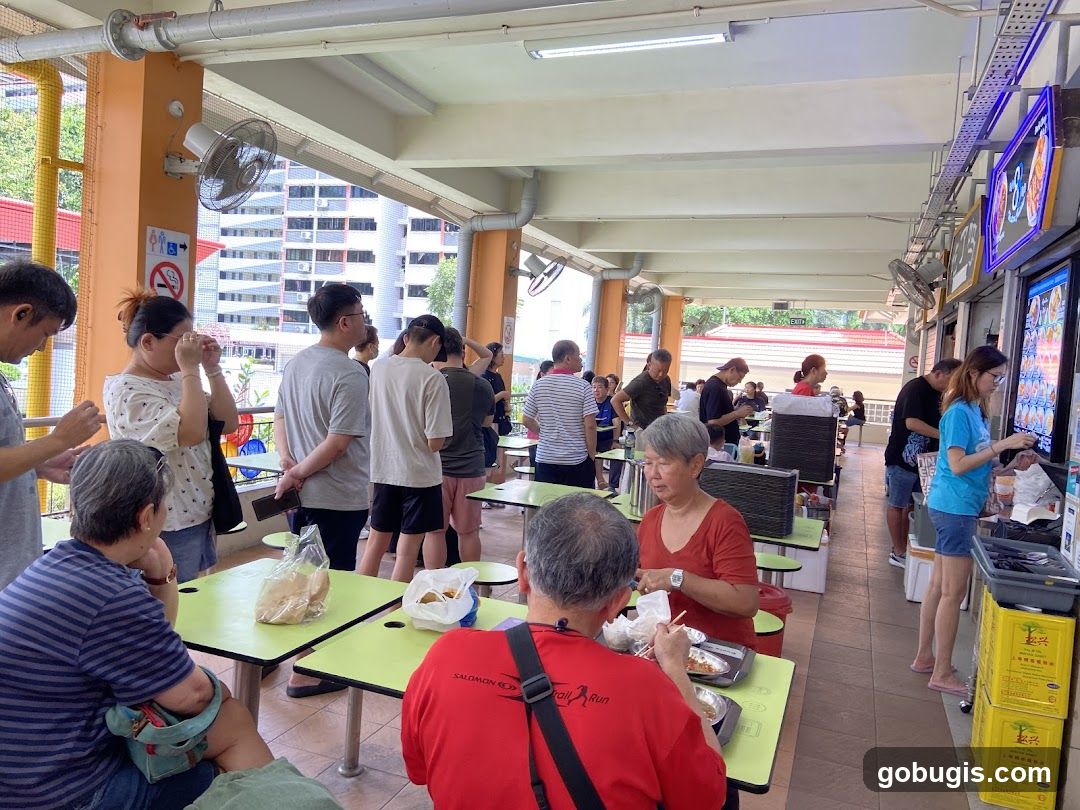 Food court with diners
