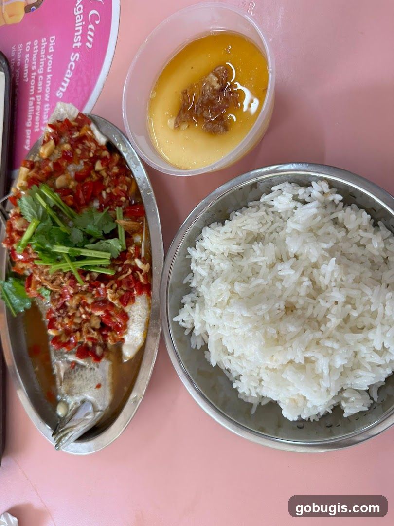 Steamed Fish with Rice and Egg Custard