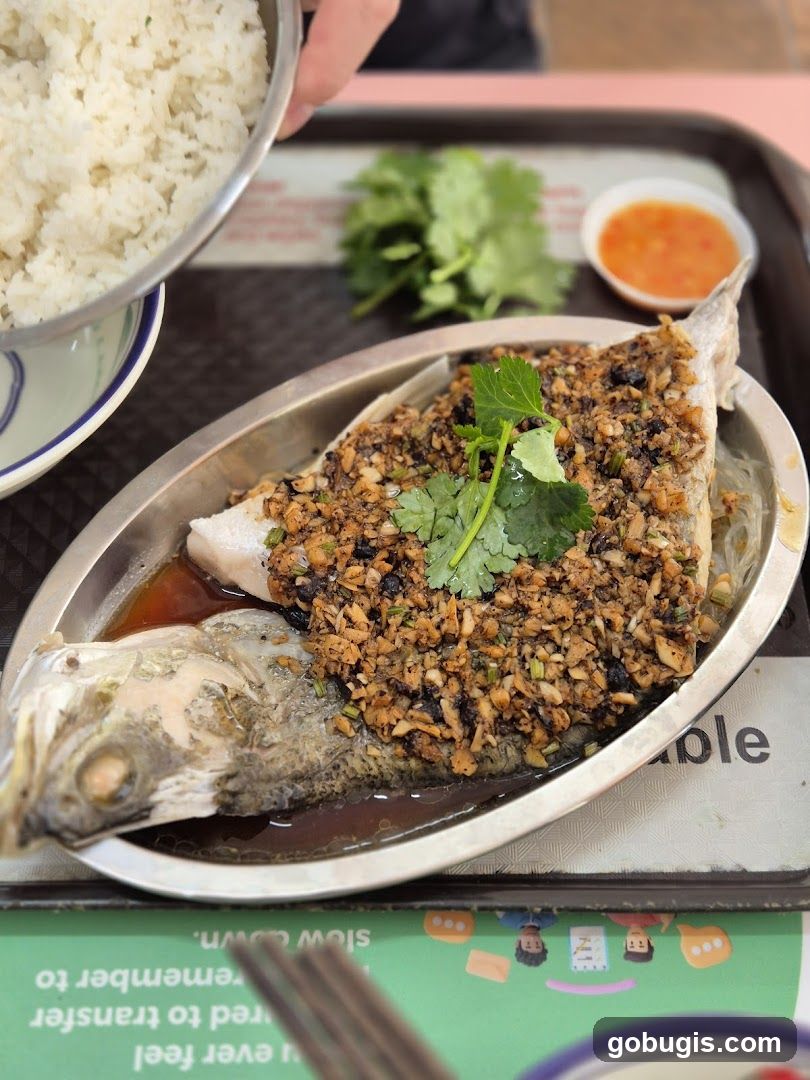 Steamed Fish with Garlic and Rice