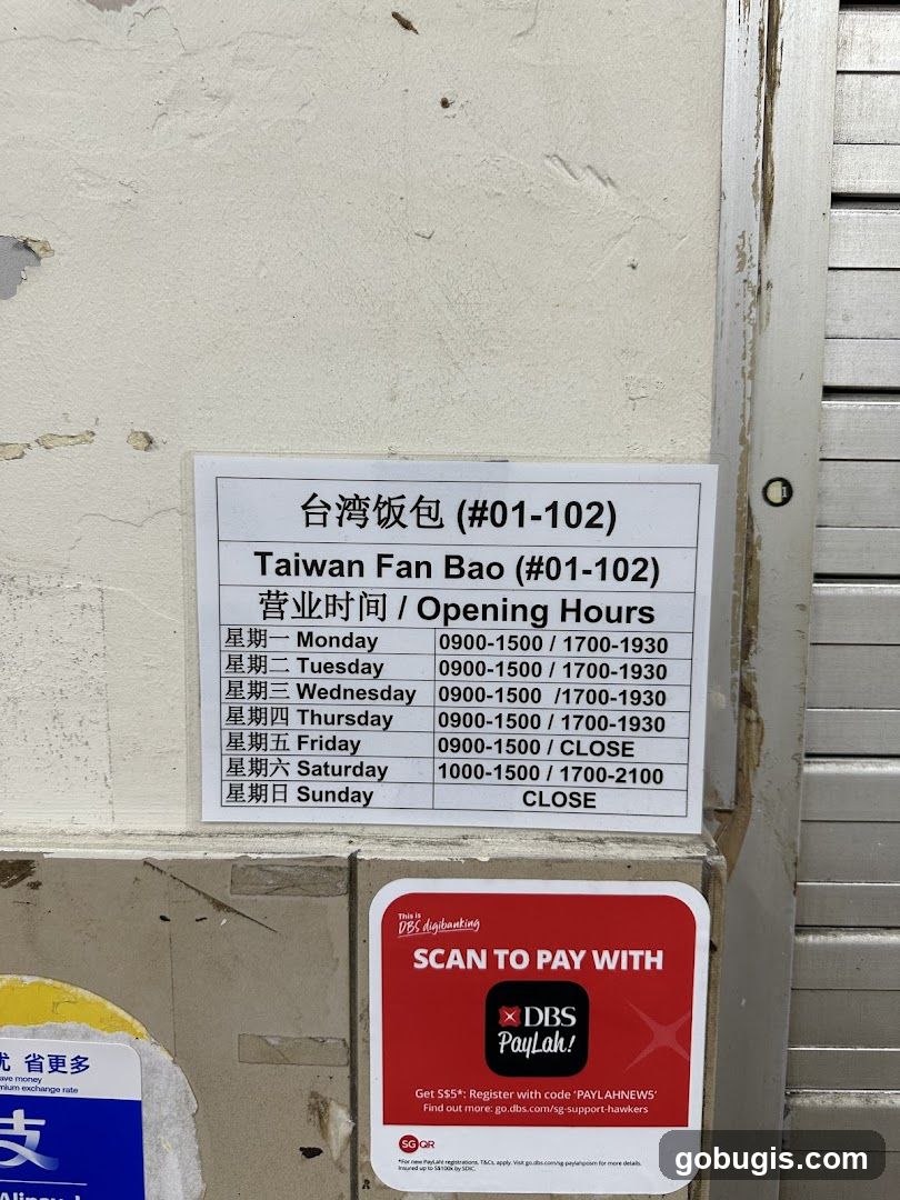 Taiwan Fan Bao Opening Hours