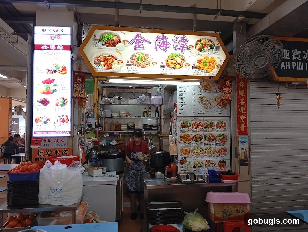 Food Stall with Menu and Staff