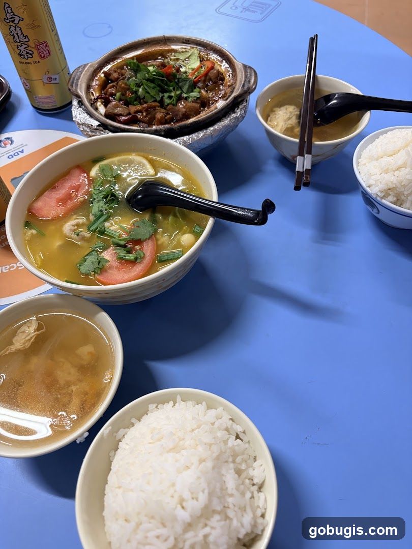 Table with Asian Food