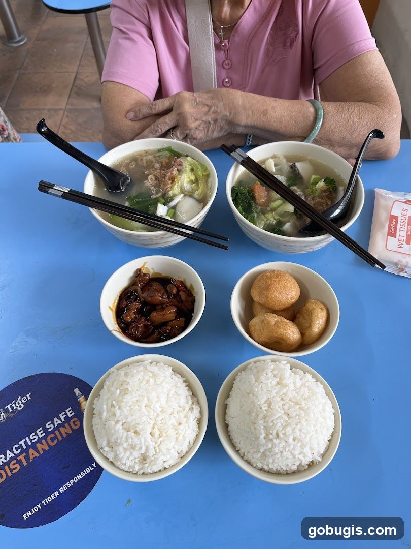 Meal with Rice and Soup