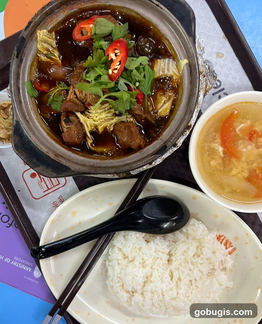 Braised Pork Ribs with Rice and Soup