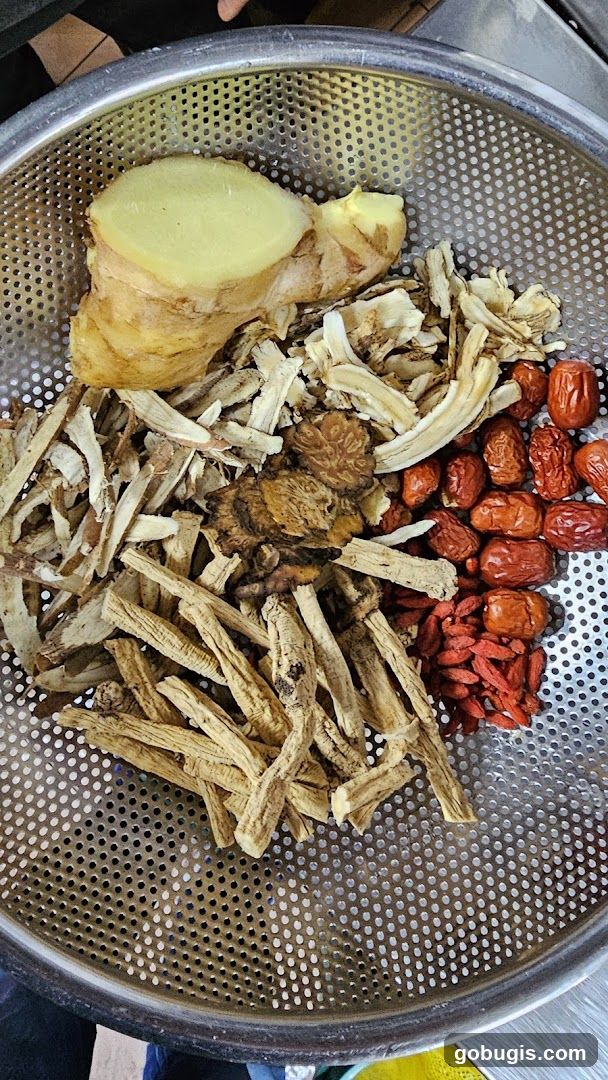 Herbal Ingredients in a Colander