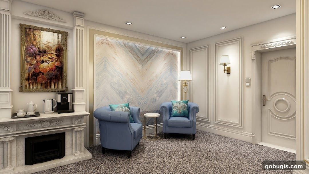 Elegant Sitting Area with Fireplace