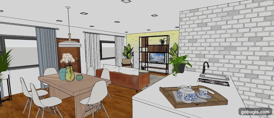 Modern Living and Dining Area