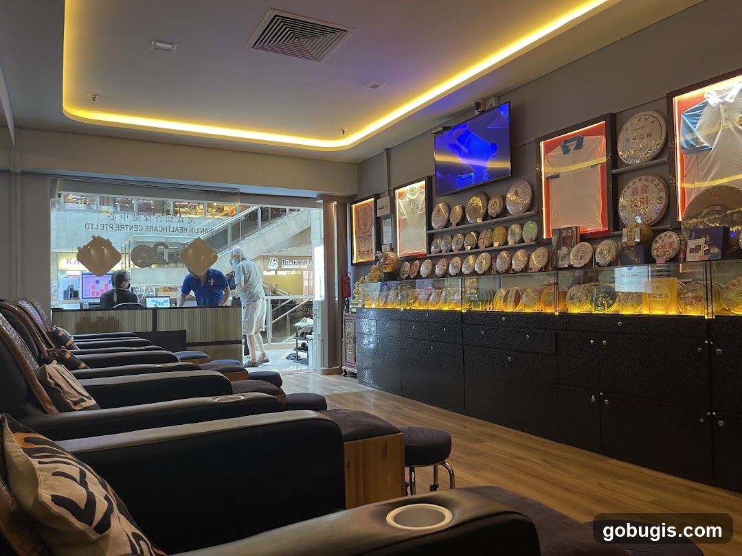 Foot Massage Chairs and Display Shelves