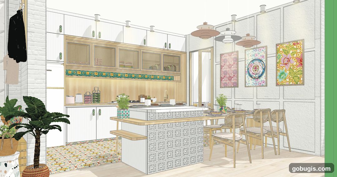 Modern Kitchen and Dining Area