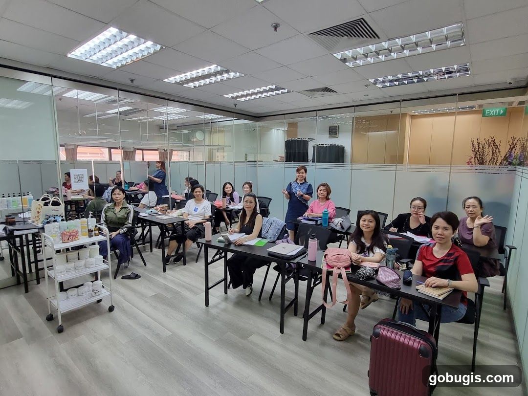 Classroom setting with students and instructor