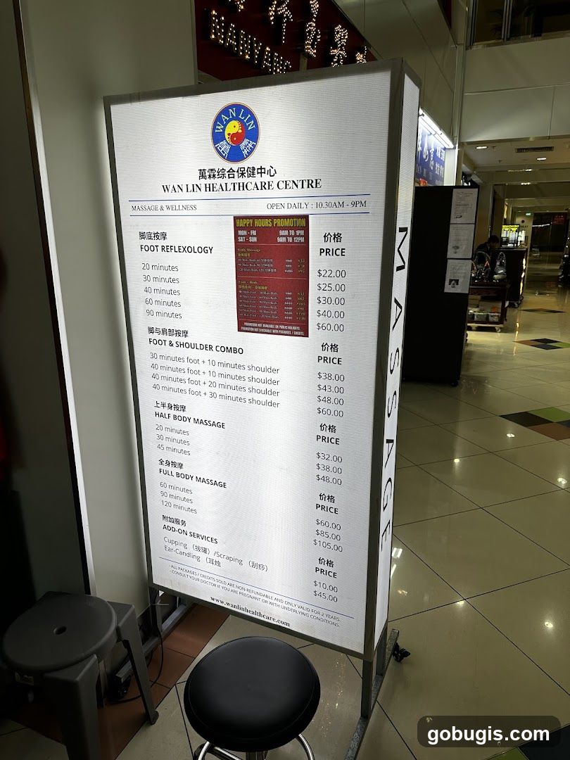 Wan Lin Healthcare Centre Menu
